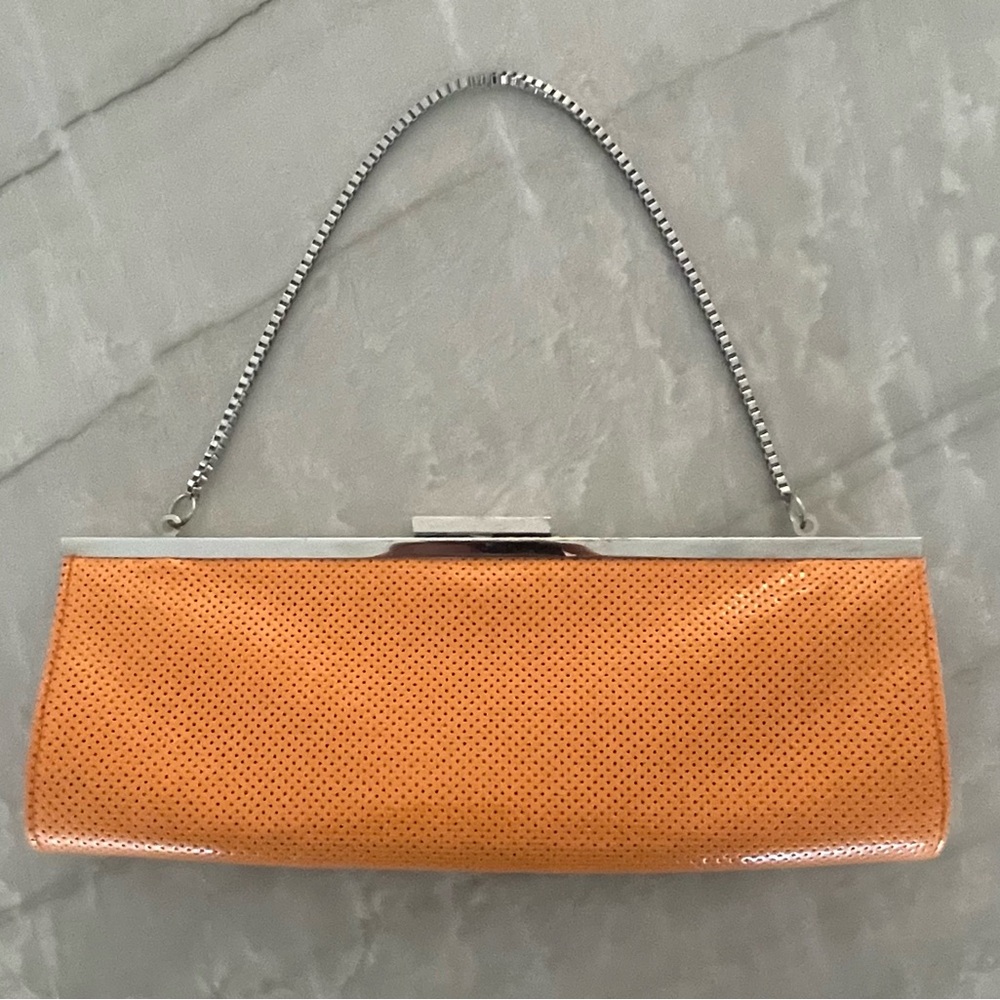 Vintage perferrated clutch women’s purse